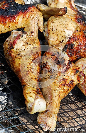 Chicken barbecue on grill