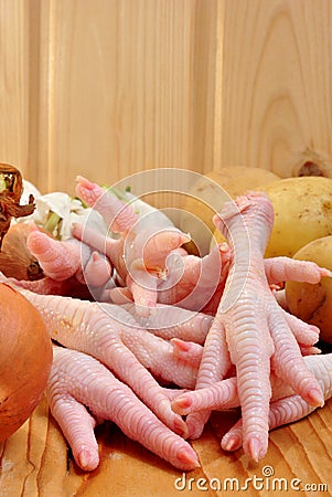 Chicken feet with organic vegetables