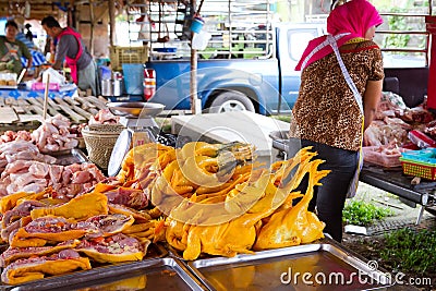 Chicken meat on the local market in Khao Lak