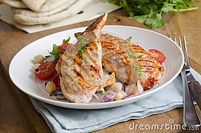Chicken with salad
