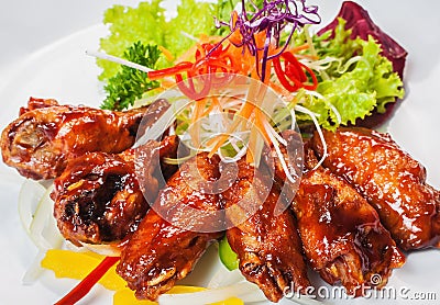 Chicken wings with barbecue sauce