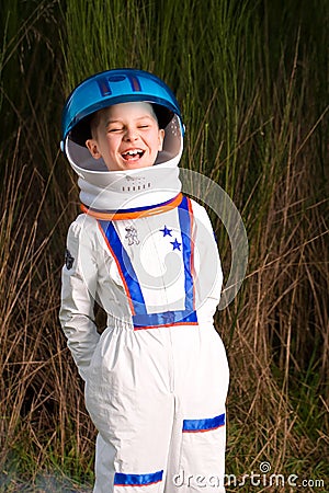Child in an astronaut suit