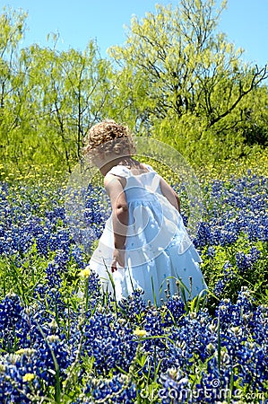 Child in Blue Bonnets