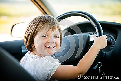 Child driving car