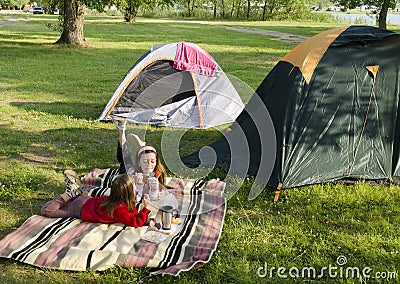 Children camping