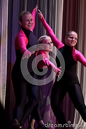 Children dancing on stage