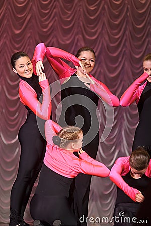 Children dancing on stage