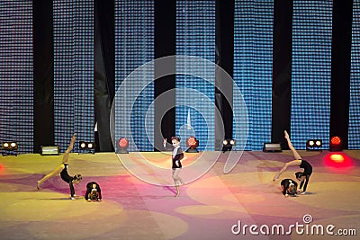 Children performing on stage at Show Olympic champions