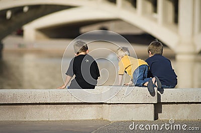 Children Play at Inner City Lake
