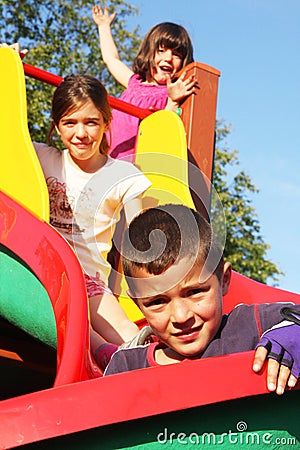 Children play in the playground