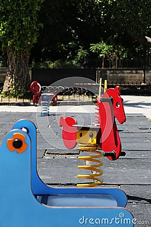 Children playground in a city, empty
