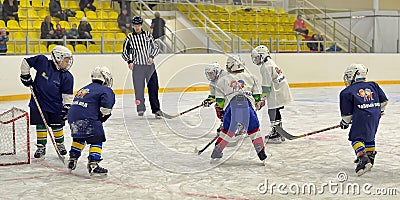 Children playing hockey