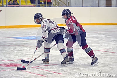 Children playing hockey