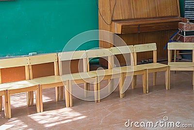 Children s chairs in kindergarten