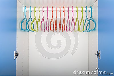 Children s wardrobe with colored hangers