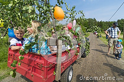 Children at swedish midsummer