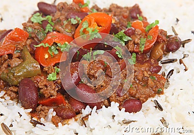 Chilli Con Carne And Rice Royalty Free Stock 