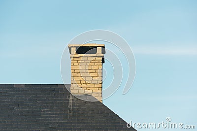 Chimney on house roof