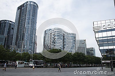 China and Asia, Beijing, Sanlitun SOHO, modern buildings, commercial district