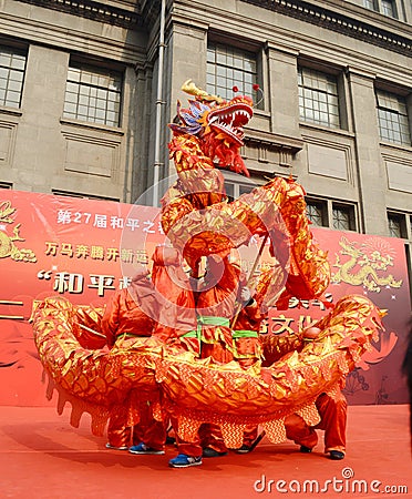 China dragon dances