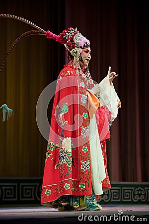 China opera woman in red