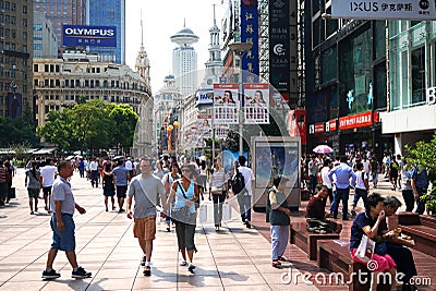 China shanghai nanjing road pedestrian street