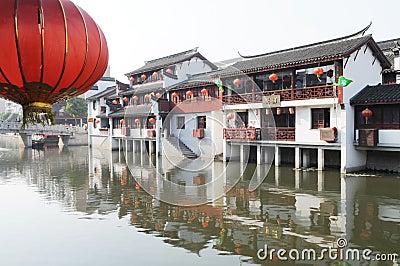 The Chinese ancient watery town buildings in Shanghai.