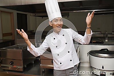 Chinese chef in restaurant kitchen