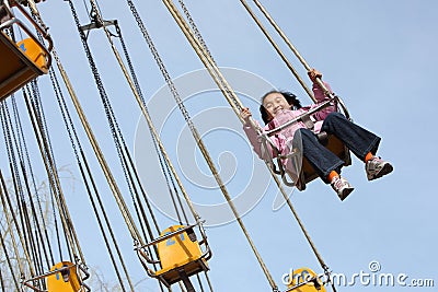 Chinese child with flying chair