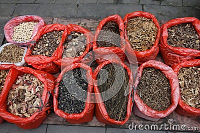 Chinese dried vegetable in the market