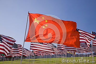 Chinese flag among the 3000