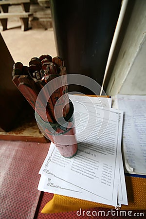 Chinese Fortune Teller In Thai Temple Stock Image - Image: 13590091