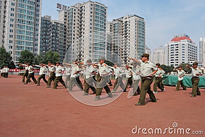 Chinese military training for students 6