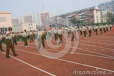 Chinese military training for students 11