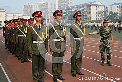 Chinese military training for students 14