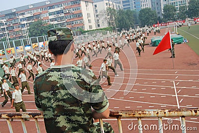 Chinese military training for students 16