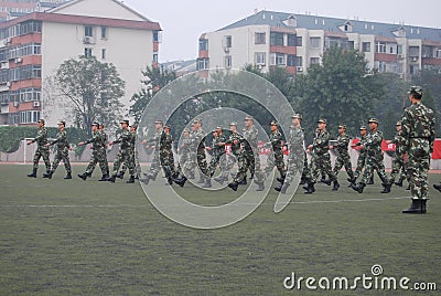 Chinese military training for students 21