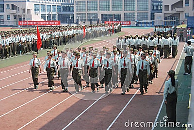 Chinese military training for students 9
