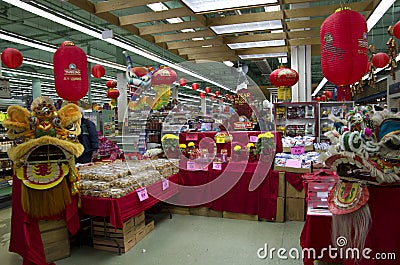 Chinese new year decoration grocery store