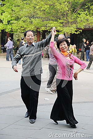 Chinese old people dancing