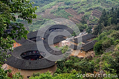 Chinese traditional Earth Castle in countryside of South China