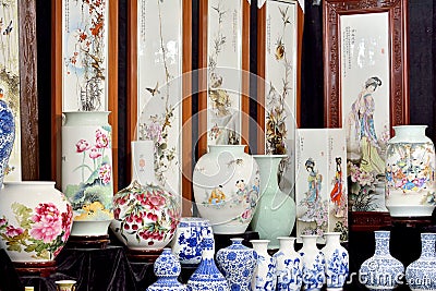 Chinese traditional painting and china