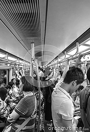 Chinese underground where the trains are filled