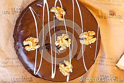 Chocolate cake with nuts