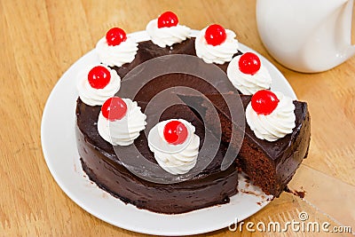 Chocolate cake with red Jelly