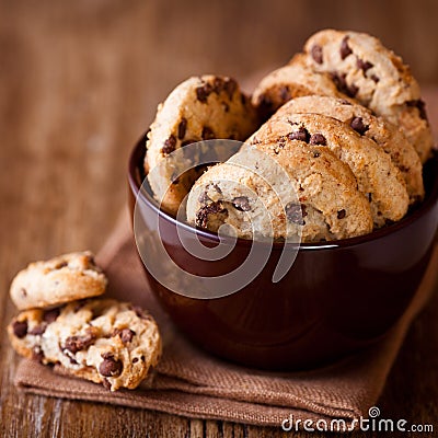 Chocolate chip cookies in a coffee cup