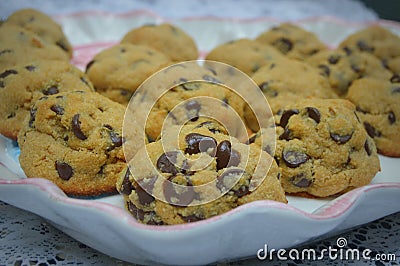 Chocolate Chip Cookies on a Platter