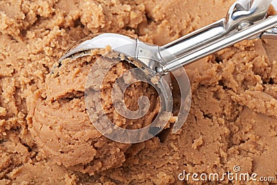 Chocolate ice cream scoop