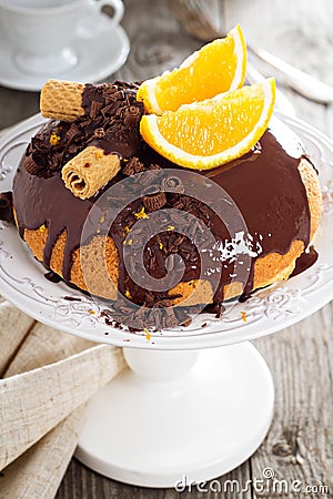 Chocolate orange marble cake