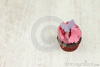 Chocolate and raspberry mini cupcake